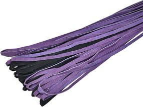 img 1 attached to 27-Inch IMLI Soft Suede Real Leather Horse Whip/Flogger – Kid Grain Leather Braided Handle, Braided Wrist Strap, and 36 Tails (Purple/Black)