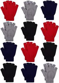 img 4 attached to 🧤 Гибкие перчатки Cooraby, растяжимые для пальцев без покрытия: оставайтесь на связи с непревзойденным комфортом.