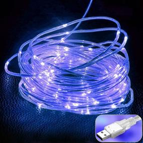 img 4 attached to 🔵 EhomeTronics Rope Lights: USB Powered, Waterproof Fairy String Light - 16.5ft, 50LEDs Twinkle Starry Decoration for Bedroom, Indoor/Outdoor Christmas, Halloween Parties, Garden, Wedding - DIY Blue