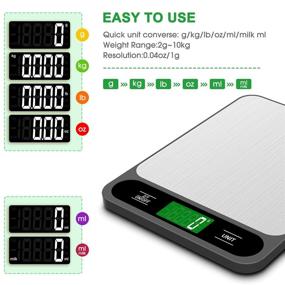 img 2 attached to 🍳 SUIDREAMS Food Scale, 22lb Digital Kitchen Scale in Grams and Ounces for Cooking, Baking, Weight Loss, and Meal Prep, 1g/0.04oz Highly Accurate Graduation, Easy-to-Clean Stainless Steel Design