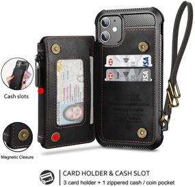 img 2 attached to 💼 Dracool iPhone 12 iPhone 12 Pro Wallet Case: Premium Leather Flip Cover with Card Holder, Screen Protector, RFID Protection, and Magnetic Strap - Black