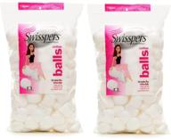 swisspers super jumbo large cotton balls, 140 count, 2 pack - includes 280 hypoallergenic jumbo plus size cotton balls logo