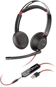 img 4 attached to 🎧 Plantronics Blackwire C5220 Dual-Ear Stereo Headset with Boom Mic - USB-A and 3.5 mm Connectivity for PC, Mac, Tablet, and Cell Phone