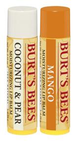 img 1 attached to 🍯 Burt's Bees Natural Moisturizing Lip Balm, Coconut & Pear and Mango with Beeswax & Fruit Extracts - 2 Tubes, 2 Fl OZ