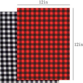 img 1 attached to 🔥 Buffalo Plaid Heat Transfer Vinyl - 2 Sheets of 12" x 12" Fabric Iron-on Cloth, Self-Adhesive Craft Printed Sheets for Shirts and DIY Crafts