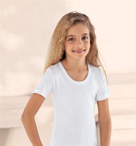 img 3 attached to 👧 Brix Toddler Girls' Short Sleeve Tees - Crewneck, Tagless, Soft, Snug Fit - Pack of 4