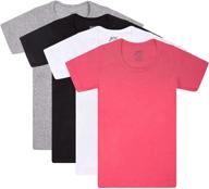 👧 brix toddler girls' short sleeve tees - crewneck, tagless, soft, snug fit - pack of 4 логотип