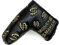 cnc golf money maker gold putter cover - magnetic headcover for scotty cameron, taylormade, and odyssey blade putters logo