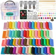 🎨 pozean polymer clay kit: 70 colors for kids, beginners & friends - oven bake clay with tools, supplies & portable storage box for clay earring making and modeling logo