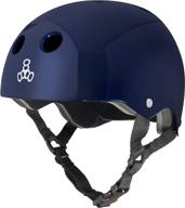 🛴 triple 8 standard liner skateboarding helmet: large size, blue metallic finish - secure your ride with style! logo