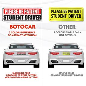 img 3 attached to 🚗 High-Reflective White Botocar Student Driver Magnet for Car - Please Be Patient New Driver Sticker, Rookie Novice Driver Magnetic Safety Vehicle Bumper Sign - Honeycomb Reflective Design - 10×3.5in, 3 Pack