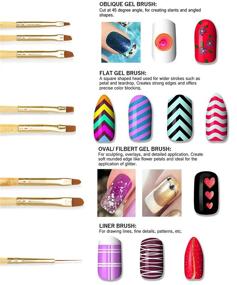 img 1 attached to Beaute Galleria 15-Piece Nail Art Brush Set: Perfect for Detailing, Striping, Blending, 3D Nail Art and More!