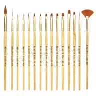 beaute galleria 15-piece nail art brush set: perfect for detailing, striping, blending, 3d nail art and more! logo