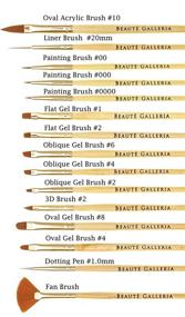 img 3 attached to Beaute Galleria 15-Piece Nail Art Brush Set: Perfect for Detailing, Striping, Blending, 3D Nail Art and More!