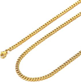 img 3 attached to 🔗 U7 Cuban Link Chain Necklace for Men and Women - Stainless Steel Curb Chains, 3/6/9/12mm Width, 14-30 Inches Length, High Polish, Fashion Jewelry - Gift Packed