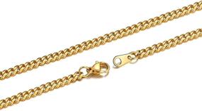 img 2 attached to 🔗 U7 Cuban Link Chain Necklace for Men and Women - Stainless Steel Curb Chains, 3/6/9/12mm Width, 14-30 Inches Length, High Polish, Fashion Jewelry - Gift Packed