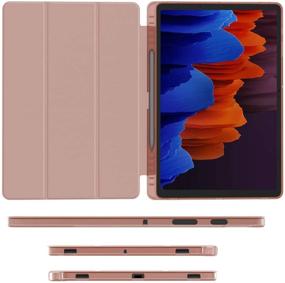 img 2 attached to 🌹 Rose Gold Translucent TPU Back Cover for Samsung Tab S7 FE & S7 Plus 12.4 inch, Slim Lightweight Case with Auto Wake/Sleep - Fits SM-T730/T736B/T970/T975/T976/T978