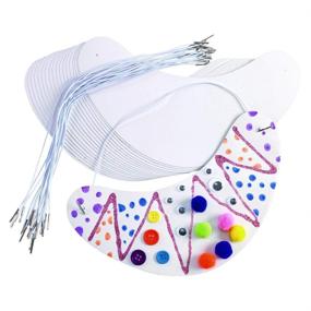 img 3 attached to 🎨 Colorations DIY Cardstock Visor Set of 24 for Kids - Personalize & Customize Party Hats with Elastic: Arts & Crafts DIY Craft Activity