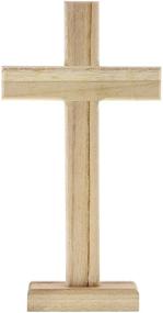 img 2 attached to Wooden Craft Crosses, Decorative Wood Crosses (8.7 inches, Pack of 3)