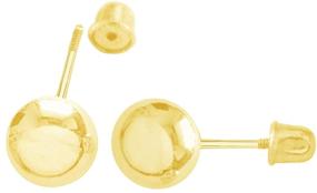 img 1 attached to 👂 Ritastephens 14k Yellow Gold Ball Stud Earrings with Screw Backs - Available in 3-7mm Sizes