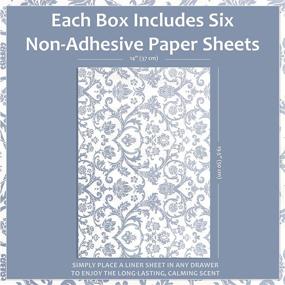 img 2 attached to Elodie Essentials Royal Damask Scented Drawer and Shelf Liners - 6 Large Non-Adhesive Sheets for Closet Shelves and Dresser Drawers (Fresh Linen Fragrance)