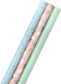 img 4 attached to Hallmark All Occasion Wrapping Paper Bundle - Blush, Aqua, Mint, Silver (3-Pack: 105 sq. ft. 🎁 ttl.) with Cut Lines on Reverse - Perfect for Birthdays, Mothers Day, Weddings, Easter, Bridal Showers, Baby Showers