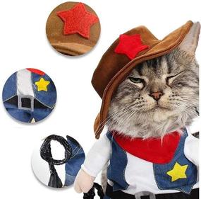 img 3 attached to 🤠 NACOCO Cowboy Dog Costume with Hat: Perfect Halloween Outfit for Your Feline Friends and Tiny Dogs