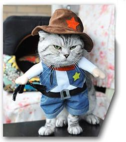 img 2 attached to 🤠 NACOCO Cowboy Dog Costume with Hat: Perfect Halloween Outfit for Your Feline Friends and Tiny Dogs