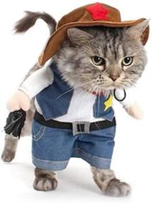img 4 attached to 🤠 NACOCO Cowboy Dog Costume with Hat: Perfect Halloween Outfit for Your Feline Friends and Tiny Dogs