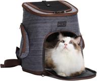 🐾 petsfit comfort dogs/cat carrier backpack: ideal for walks, hiking & cycling 17" h x 13 l x 11 d, holds pets up to 15 lbs, coffee logo