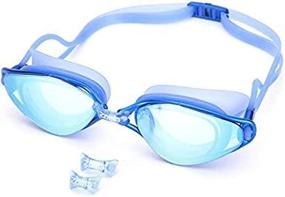 img 1 attached to 🏊 Anti-Fog Swimming Goggles with Adjustable Nose Piece - UV Protection Mirror Lenses for Kids, Junior, Men and Women