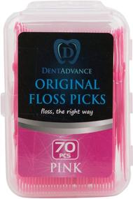 img 4 attached to 🦷 DentAdvance Original Dental Floss Picks - Easy Reach Back Teeth | Pink Tooth Flossers, 70 ct | Unflavored, Travel Case Included