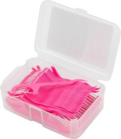 img 1 attached to 🦷 DentAdvance Original Dental Floss Picks - Easy Reach Back Teeth | Pink Tooth Flossers, 70 ct | Unflavored, Travel Case Included