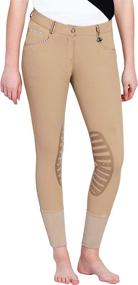 img 3 attached to Stylish and Functional: Equine Couture Ladies Stars & Stripes Silicone Knee Patch Breeches