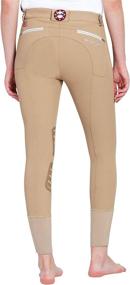 img 1 attached to Stylish and Functional: Equine Couture Ladies Stars & Stripes Silicone Knee Patch Breeches