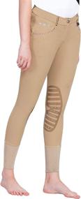 img 2 attached to Stylish and Functional: Equine Couture Ladies Stars & Stripes Silicone Knee Patch Breeches