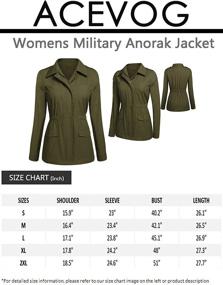 img 1 attached to 🧥 ACEVOG Women's Military Anorak Jacket with Cinched Waist, Zip-Up, Snap Button, Utility Design, and Multiple Pockets
