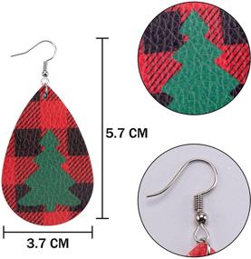 img 3 attached to 🎄 Dazzle Your Holiday Look with Duufin's Festive 20 Pairs Christmas Faux Leather Earrings Set