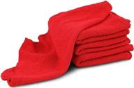 premium quality new red shop towel: 100 pack 12x14 inches, grade a 100% cotton cleaning cloths – ideal for mechanic work and automotive use logo