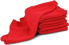 img 4 attached to Premium Quality New Red Shop Towel: 100 Pack 12x14 Inches, Grade A 100% Cotton Cleaning Cloths – Ideal for Mechanic Work and Automotive Use