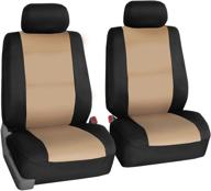 🌟 fh group fb083beige102 beige-half neoprene bucket seat cover with airbag compatibility: ultimate protection and style! logo