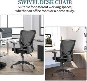 img 3 attached to 🪑 Elevate Your Office Ergonomics with ELABEST Ergonomic Desk Chair - Adjustable Armrests, Lumbar Support, and Breathable Mesh Back