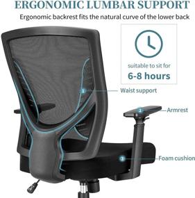 img 1 attached to 🪑 Elevate Your Office Ergonomics with ELABEST Ergonomic Desk Chair - Adjustable Armrests, Lumbar Support, and Breathable Mesh Back