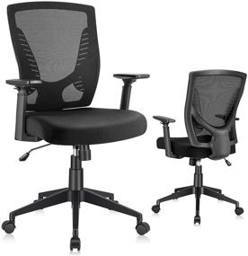 img 4 attached to 🪑 Elevate Your Office Ergonomics with ELABEST Ergonomic Desk Chair - Adjustable Armrests, Lumbar Support, and Breathable Mesh Back