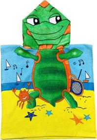 img 2 attached to Kids Hooded Poncho Towel – Northpoint Royal wear: Turtle on the Beach, Playing Music