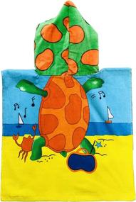 img 1 attached to Kids Hooded Poncho Towel – Northpoint Royal wear: Turtle on the Beach, Playing Music