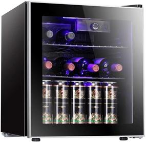 img 4 attached to 🍷 1.6 cubic feet Antarctic Star Wine Cooler and Beverage Refrigerator - Small Red & White Wine Cellar, Mini Beer and Soda Fridge with Clear Glass Door, Quiet Compression Operation, Adjustable Temperature, Counter Top Bar Freestanding, Black