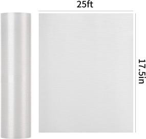 img 3 attached to BAKHUK Non-Adhesive Shelf Liner for Kitchen Cabinets, 17.5 Inch x 25 FT, Double Sided Non-Slip Drawer Liner, Clear Ribbed Design, Washable Refrigerator Mats for Pantry Cabinet, Storage