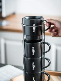 img 1 attached to Space-Saving Stackable Coffee Mug Set Holder: Ideal for Neat and Organized Kitchen Counters