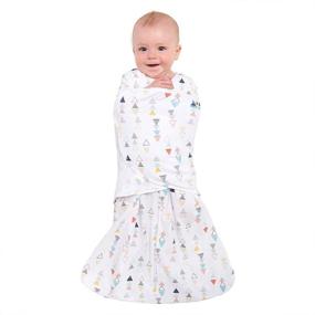img 1 attached to 🔺 Halo Sleepsack Swaddle Triangle Neutral - Small, 100% Cotton, Multi-Color Design